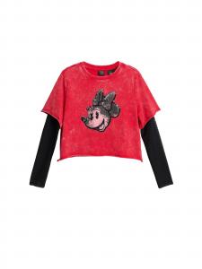 Desigual Свитшот 'Minnie Mouse' в красном цвете