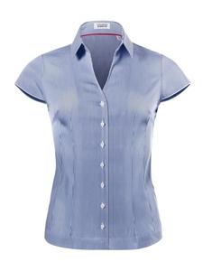 Блуза Vincenzo Boretti leicht tailliert, цвет dunkelblau/weiß