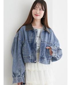 Короткая джинсовая куртка с воротником из искусственной кожи Ludic Park, цвет Blue