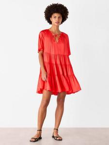 Сатиновое мини-платье трапеция Whistles, Red