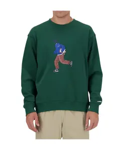 Хлопковая толстовка New Balance, зеленый