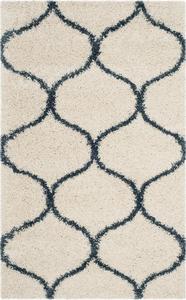 Ковер SAFAVIEH, 69 x 115 см, Hudson Shag Collection, Ivory и Slate Blue, без линьки и простой в уходе, толщиной 5 см, идеален для помещений с высокой проходимостью: прихожая, гостиная, спальня (SGH280T)