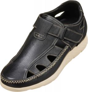 Мужские невидимые увеличивающие рост туфли CALTO - черные, из высококачественной кожи, легкие сандалии-рыбацкого типа - рост +7 см - K2132 - размер 10 D(M) US No Brand