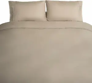 Постельное белье 200 х 220 см с 2 наволочками 50 х 70 см - комплект из 4 предметов на 2 человека, коричневый Almina