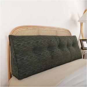 HBXNMOC Подушка для сидения в кровати вельветовая треугольная с боковыми карманами и съемным чехлом