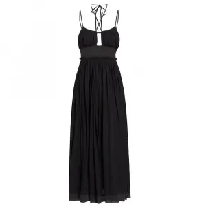 Ulla Johnson Женское платье-миди Freya с вырезами из хлопкового джерси Noir, черный