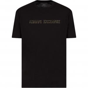 Футболка с принтом логотипа ARMANI EXCHANGE, черная