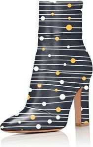 Женские винтажные ботильоны FSJ на толстом высоком каблуке с заостренным носком и боковой молнией, зимние обувь, размеры 4-15 US, Galaxy