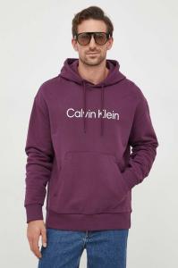 Хлопковая толстовка Calvin Klein, фиолетовый