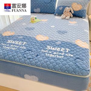 Fuanna Простыня на резинке из молочного вельвета 90х200 см, утепленная