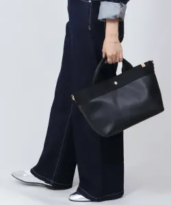 Двусторонняя кожаная сумка-тоут с ленточной ручкой и термоизолированными карманами United Base, цвет Black