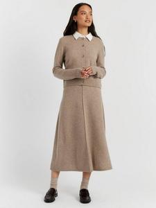 Кардиган с воротником водолазка из шерсти Chinti & Parker, Warm Oatmeal