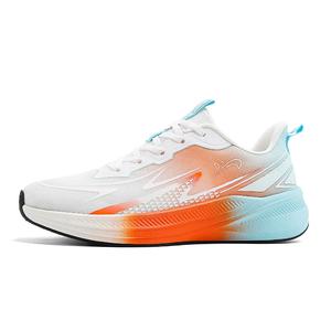 K-bird Кроссовки K Bird с амортизацией, дышащие, легкие низкие повседневные беговые для мужчин бело-оранжево-голубые, цвет White/Orange/Light Blue