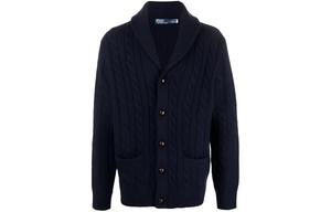 Кардиган с воротником шаль и вязкой косой Polo Ralph Lauren, синий