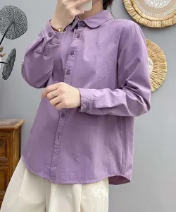 Хлопковая рубашка с круглым воротником aimoha select Aimoha - Select -, цвет Purple