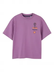 Футболка из хлопка с графическим принтом Timberland Kids, фиолетовый