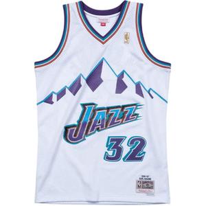 Свингерская футболка Utah Jazz в дорожной версии 1996-97 Mitchell & Ness Karl Malone Mitchell Ness, белый