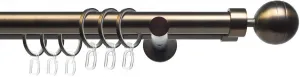 Карниз для штор Liedeco "CELKUGEL01SG2L", 2 направляющих, фиксированного размера, 2 направляющих фиксированного размера Ø 25/20 мм 240 см, Ø 25 мм, цвет bronzefarben