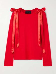 Топ из лиоцеллового джерси с отделкой из атласа и бантом Simone Rocha, красный