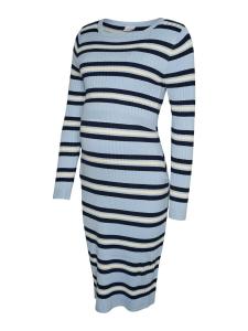 MAMALICIOUS Вязаное платье 'MLEsrin' в цвете Navy, Light Blue