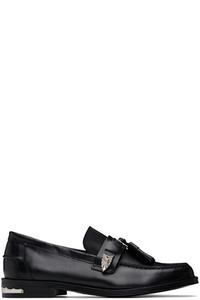 Черные жесткие кожаные мокасины Toga Virilis