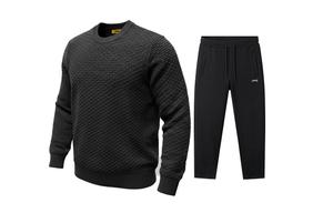 Повседневный спортивный свитшот унисекс с круглым вырезом, утепленный и с флисовой подкладкой Jeep, темно-carbon серый+черный fleece-lined casual pants