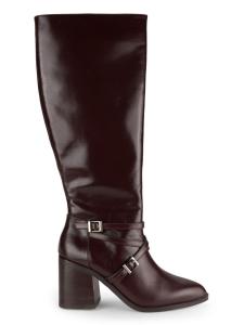 Кожаные сапоги до колена Jacoby 83MM на блочном каблуке Charles David, цвет Cognac