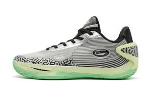 QIAODAN Баскетбольные кроссовки Poisonous Fangs RISE с амортизацией и износостойкостью, мужские, серые, серебристо-зеленые