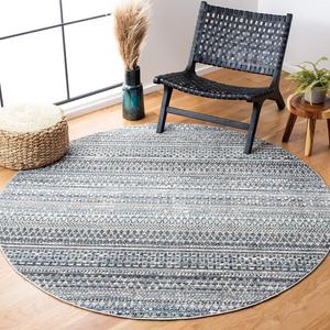 Ковер SAFAVIEH, 183 x 183 см, коллекции Sedona, цвет dark grey/ivory, артикул SED819F, Moroccan boho tribal, без ворса, для столовой, прихожей, гостиной, спальни