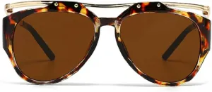 Солнцезащитные очки Melrose Y2K Punk Oversized Oval Sunglasses Women Luxury Vintage Round Metal Frame Sun Glasses For Female Eyewear UV400, Leopard