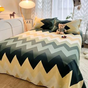 Yalu Простыня 150х230 см с парой наволочек, ткань с начёсом, рисунок малая волна