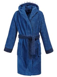 Erwin Müller Детский банный халат с капюшоном из махровой ткани, синий