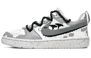 Дышащие низкие кроссовки Court Vision для скейтбординга с низким уровнем неисправностей пикселей для подростков Nike, серый/белый