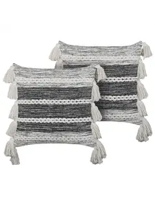 Декоративная подушка Beliani 2er Set Deko ROCHEA, черный/белый