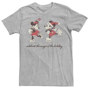 Рождественская мужская футболка Disney's Mickey And Minnie The Magic Of The Holiday, цвет Athletic Heather