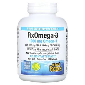 Natural Factors Rx Omega-3 1260 мг, 120 мягких таблеток (630 мг на мягкую таблетку)