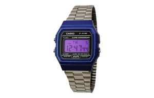 CASIO Мужские часы Retrofit Series с кварцевым механизмом, стальной браслет, черный циферблат