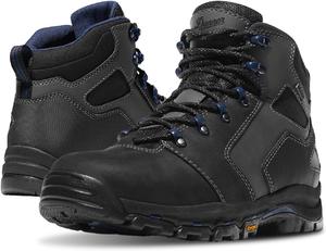 Ботинки Danner Vicious с композитным носком 4,5 для мужчин - из кожи полного зерна с дышащей подкладкой Gore-Tex, системой быстрого шнурования и подошвой с нескользящей пяткой, черный/синий