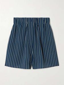 Полосатые креповые шорты Lui The Frankie Shop, синий