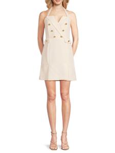 Двубортное платье-халтер Нишель Walter Baker, кремовый