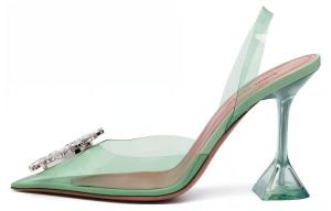 Туфли-лодочки Begum 90 мм с открытой пяткой AMINA MUADDI, Mint Green