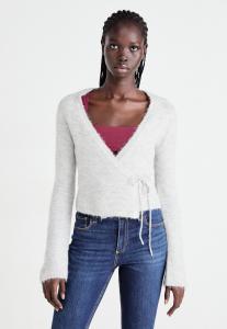 Кардиган Gina Tricot WRAP CARDIGAN, Light Grey Melange/Grey