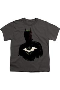 Футболка с силуэтом Бэтмена и логотипом Загадочника для детей Gildan, Charcoal