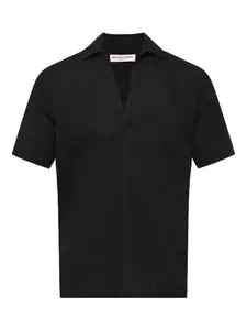 Рубашка Ridley с V-образным вырезом и короткими рукавами Orlebar Brown, черный