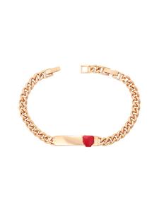 Faina Женский браслет-цепочка из розового золота с красными звеньями
