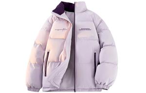 Пуховик Unisex Stand Collar утепленный стеганый WARRIOR, светло-фиолетовый