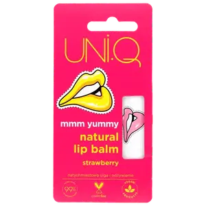 Натуральный бальзам для губ с клубникой, 5 г Uni.Q