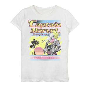 Футболка с графическим плакатом «Marvel Captain Marvel Never Give Up Carol Corps» для девочек 7–16 лет Marvel