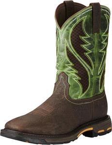 Мужские ботинки Ariat Workhog без шнурков, зеленый/коричневый
