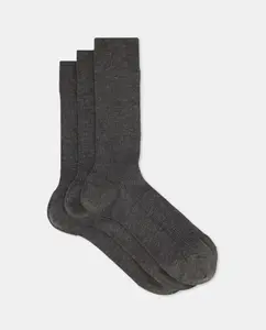 Набор из 3 носков из модала с рубчиком Dustin, серый